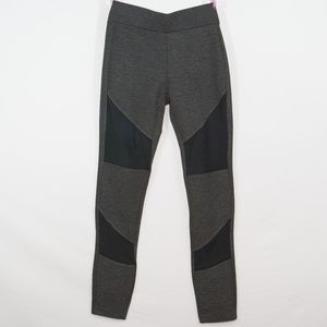 Ci Sono Gray with Black Mesh Ponte Stretch Pants